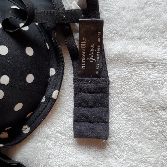 Lacy Black Polkadot Hunkemoller Bra Size 36B - Picture 4 of 4